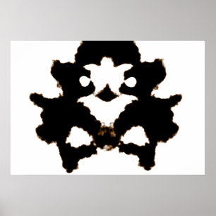 Rorschach Test einer Tinten-Fleck-Karte Poster