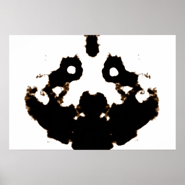 Rorschach-Test einer Tintenklassenkarte auf weiß Poster (Vorne)