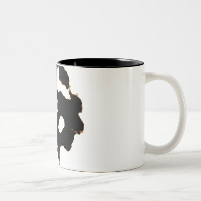Rorschach-Test einer Tintenlot-Karte in Schwarz Zweifarbige Tasse (Rechts)