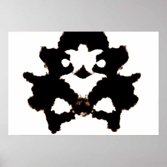 Rorschach-Test einer Tintenstapelkarte Poster (Vorne)