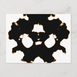 Rorschach-Test einer Tintenstapelkarte Postkarte