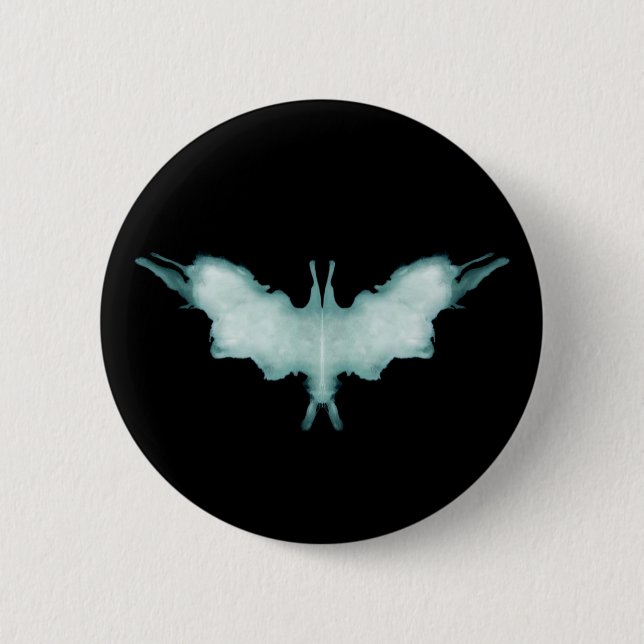 Rorschach Test Inkblot Bat Symbol Button (Vorderseite)