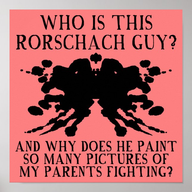 Rorschach-Tintenklecks-Test Lustiges Poster Schild (Vorne)