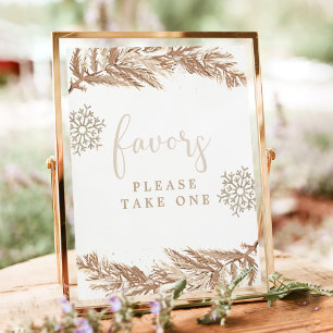 RORY Boho Beige Winter Wonderland Geschenke Schild