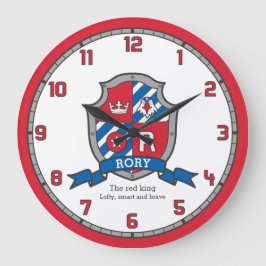 Rory Jungs Name bedeutet heraldry Ritter Schild Große Wanduhr