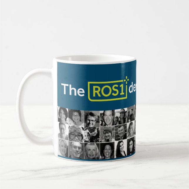 ROS1ders Weiße/Aquamarine Tasse mit Fotos Design # (Links)