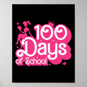 Rosa 100 Tage Schulmädchen 100 Tage Lehrerin Sch Poster