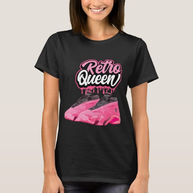 Rosa 14er Sneaker Match T-Shirts Retro Queen T (Vorderseite)