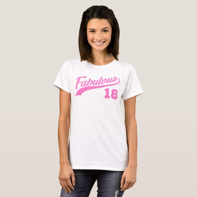 Rosa 18. Geburtstag T-Shirt (Vorne ganz)