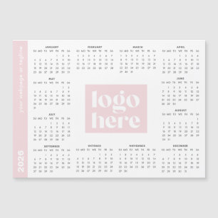 Rosa 2026 Geschäftslogo Magnetkalender Magnetkarte