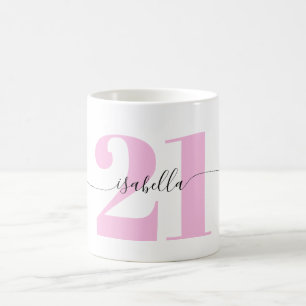 Rosa 21. Geburtstagsgeschenk Kaffeetasse
