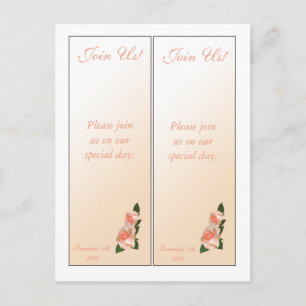 Rosa 2 erröten Rosen-Save the Date Lesezeichen Ankündigungspostkarte