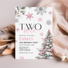 Rosa 2. Geburtstagseinladung, 2 Wilde Geburtstage Einladung