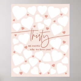 Rosa 30 Gründe für die Liebe, dass Sie Geburtstag Poster