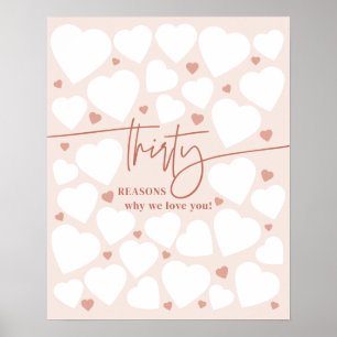 Rosa 30 Gründe für die Liebe, dass Sie Geburtstag Poster
