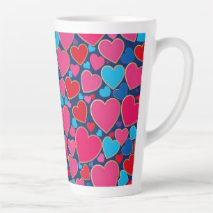 Rosa 3D-Herzen Milchtasse