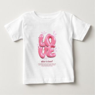 Rosa 3D-Liebeszitat Baby-Feinjersey-T-Shirt Baby T-shirt