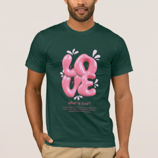 Rosa 3D-Liebeszitat-T-Shirt-Design T-Shirt