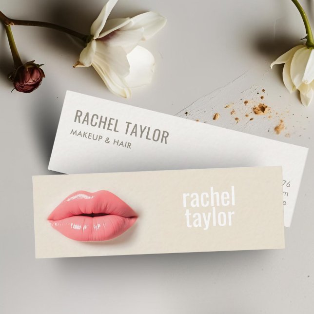 Rosa 3D Lippen Moderne Beruflich Mini Visitenkarte (Von Creator hochgeladen)
