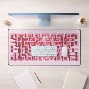 Rosa 3D Maze Desk Mat Schreibtischunterlage