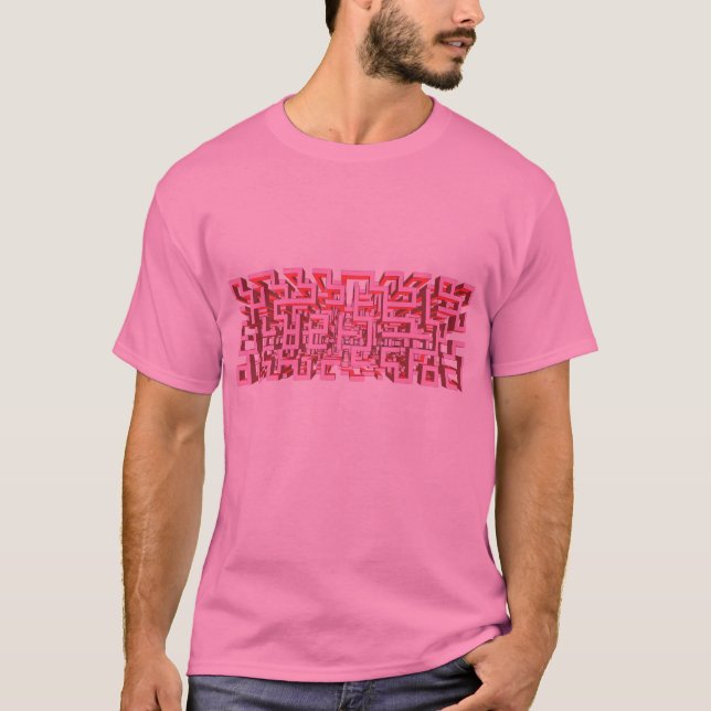 Rosa 3D-Maze-T - Shirt (Vorderseite)