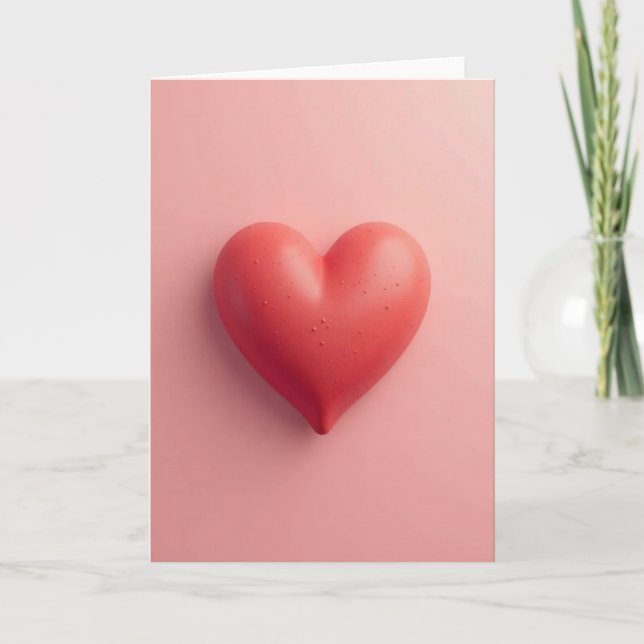 Rosa 3D Valentinskarte Karte (Vorderseite)