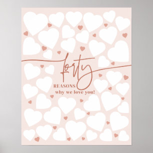 Rosa 40 Gründe, warum wir Liebe Sie hören Geschenk Poster