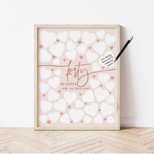Rosa 40 Gründe, warum wir Liebe Sie hören Geschenk Poster