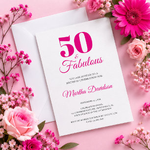 Rosa 50 & Fabelhafte Elegante Feier Einladung