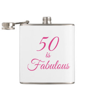 Rosa "50 is Fabulous" Flachmann