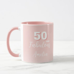 Rosa 50 und Fabelhafte 50. Geburtstagsfoto Tasse