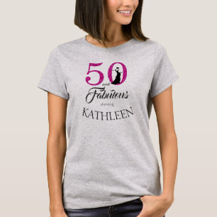 Rosa 50 und fabelhafter T-Shirt