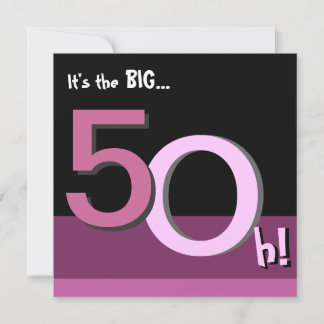 Rosa 50th Big 5Oh! Einladung zur Geburtstagspartei