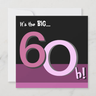 Rosa 60th Big 6Oh! Einladung zur Geburtstagspartei