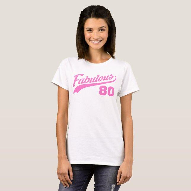 Rosa 80. Geburtstag T-Shirt (Vorne ganz)
