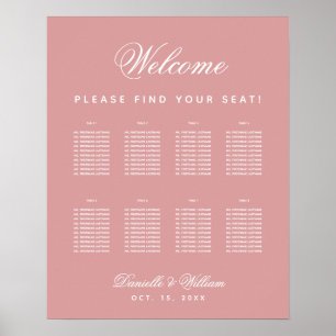 Rosa 8 Tischdecke Hochzeitskarte für die Rose Dust Poster