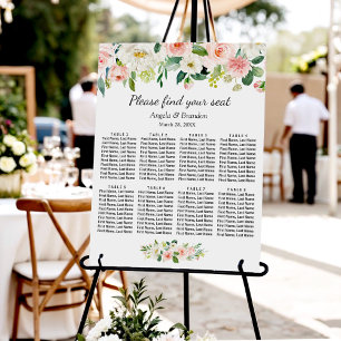Rosa 8 Tische Hochzeitskarte mit Blütenrosa Poster