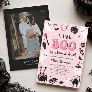 Rosa A little Boo Halloween-Baby-Party Einladung