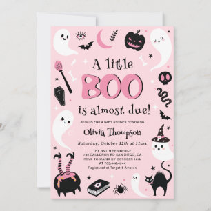 Rosa A Little Boo Halloween-Baby-Party Einladung