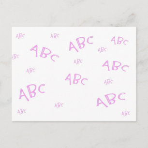 Rosa ABC`s Postkarte