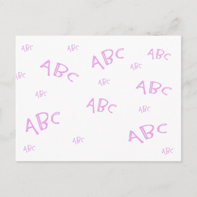 Rosa ABC`s Postkarte (Vorderseite)