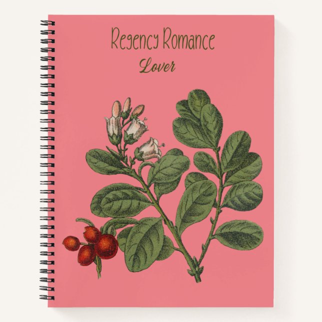 Rosa Abdeckung mit Blume Regency Romance Lover Notizbuch (Vorderseite)