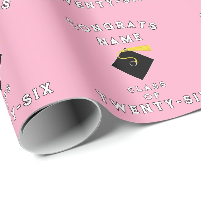 Rosa Abschluss 2025 Geschenk Geschenkpapier (Rolleneckpunkt)
