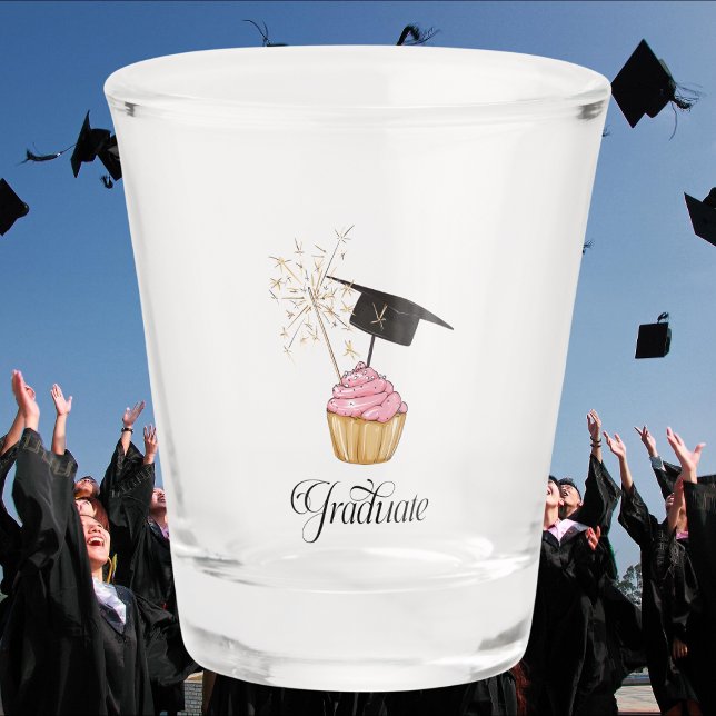 Rosa Abschluss Cupcake Graduate Schnapsglas (Von Creator hochgeladen)