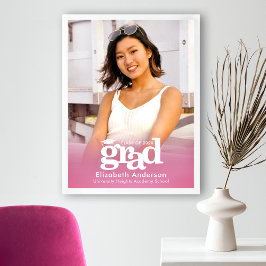Rosa Abschluss Foto Fett Typografie Minimalistisch Poster