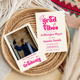Rosa Abschluss-Vibes Einladung zur Abschlussklasse
