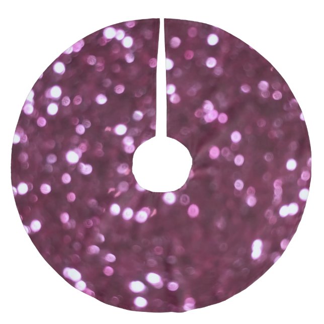 Rosa abstrakt, beide dezentrierte Lichter. Polyester Weihnachtsbaumdecke (Vorderseite)