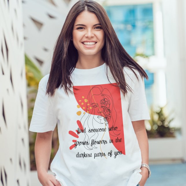 rosa abstrakt Inspirierend Liebe Zitat über Blume T-Shirt (Von Creator hochgeladen)