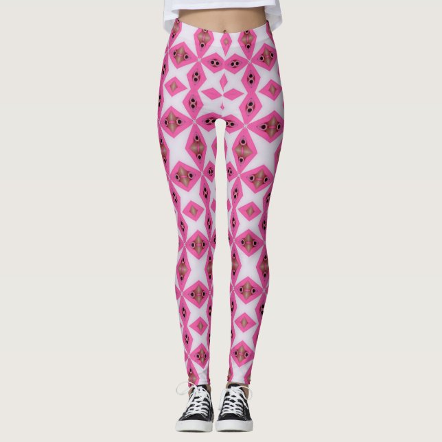 rosa abstrakt leggings (Vorderseite)