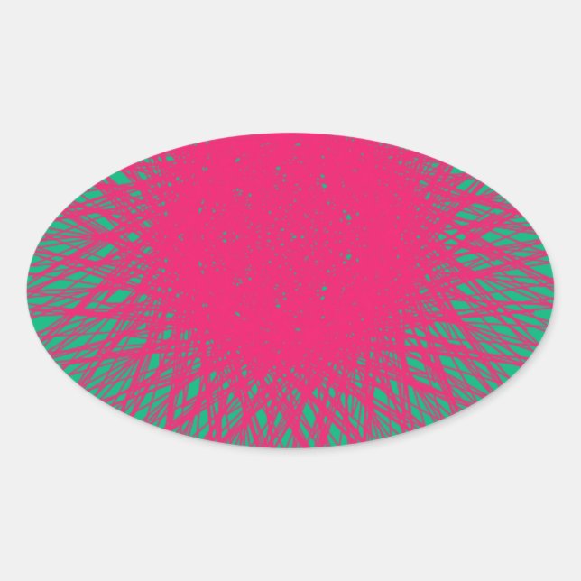 rosa abstrakt ovaler aufkleber (Vorderseite)